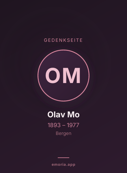 Gedenkportrait von Olav Mo