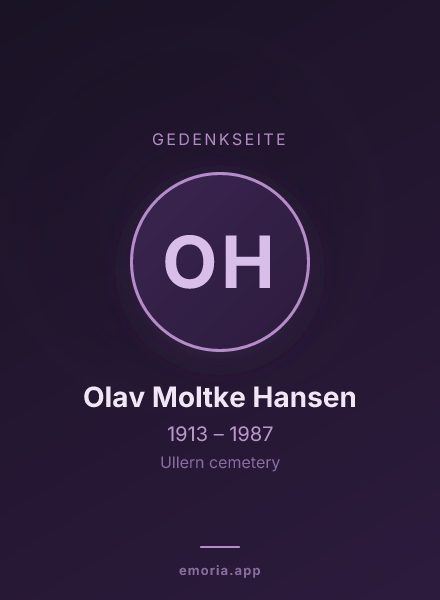 Gedenkportrait von Olav Moltke Hansen