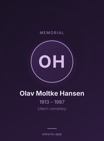 Memorial portrait of Olav Moltke Hansen