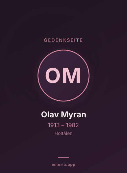 Gedenkportrait von Olav Myran