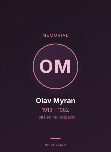 Memorial portrait of Olav Myran