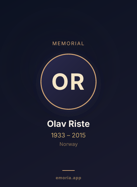 Memorial portrait of Olav Riste