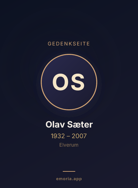 Gedenkportrait von Olav Sæter