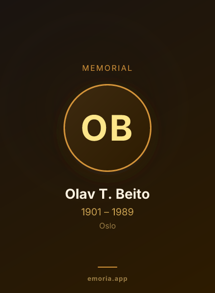 Memorial portrait of Olav T. Beito