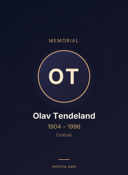 Memorial portrait of Olav Tendeland