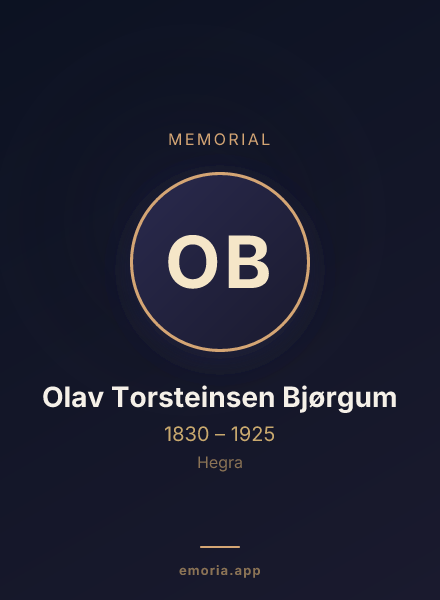 Memorial portrait of Olav Torsteinsen Bjørgum