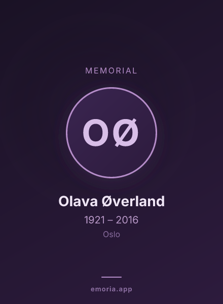 Memorial portrait of Olava Øverland