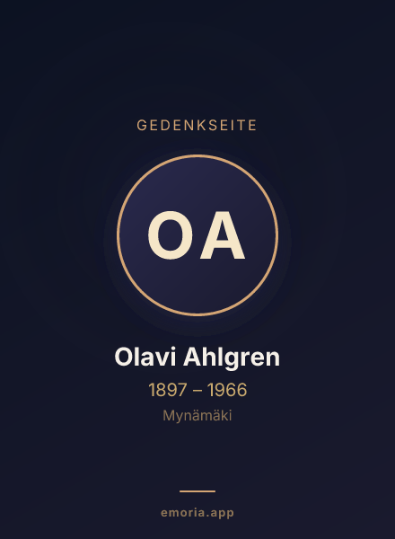 Gedenkportrait von Olavi Ahlgren