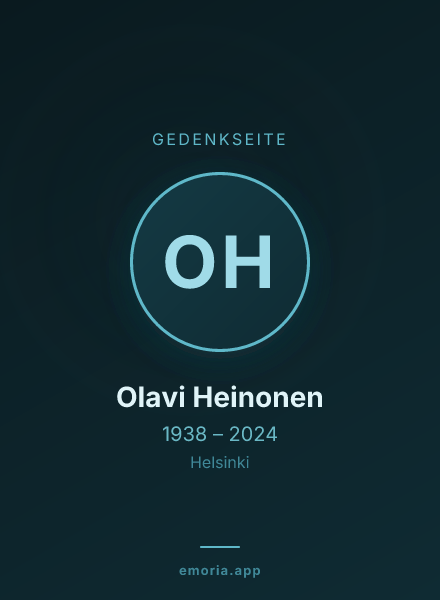 Gedenkportrait von Olavi Heinonen