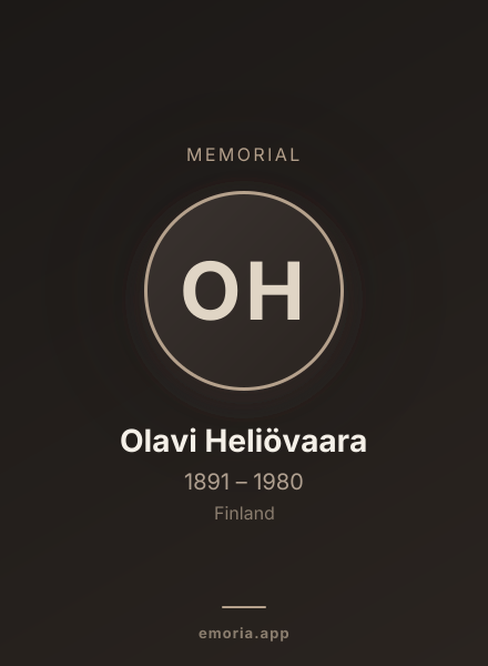Memorial portrait of Olavi Heliövaara