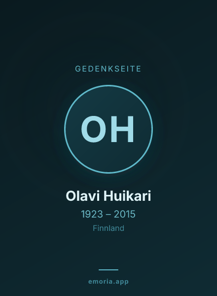 Gedenkportrait von Olavi Huikari