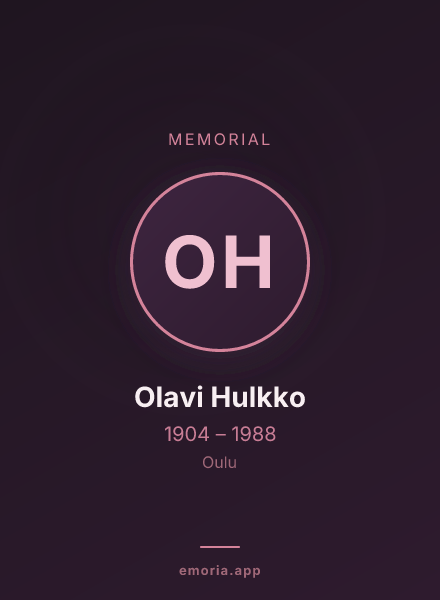 Memorial portrait of Olavi Hulkko