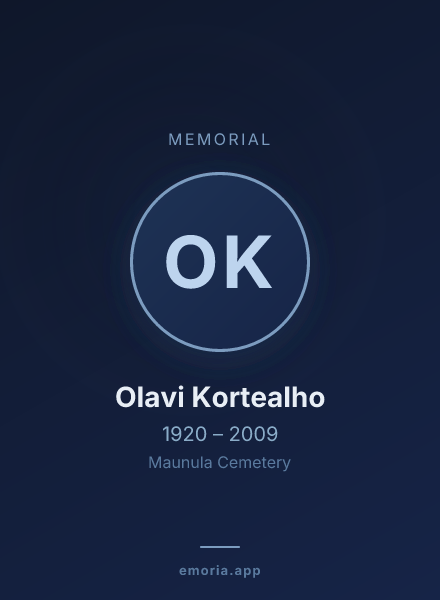 Memorial portrait of Olavi Kortealho