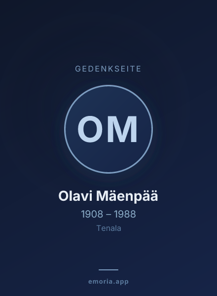 Gedenkportrait von Olavi Mäenpää