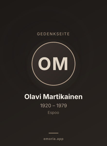 Gedenkportrait von Olavi Martikainen