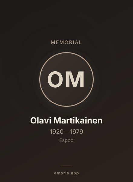 Memorial portrait of Olavi Martikainen