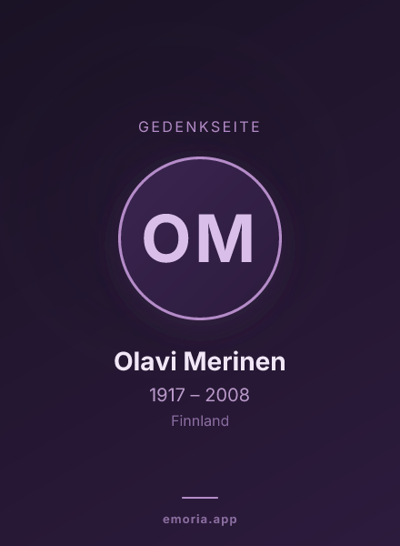 Gedenkportrait von Olavi Merinen