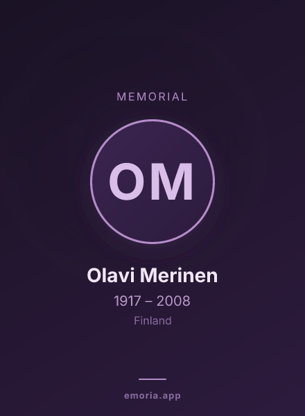 Memorial portrait of Olavi Merinen