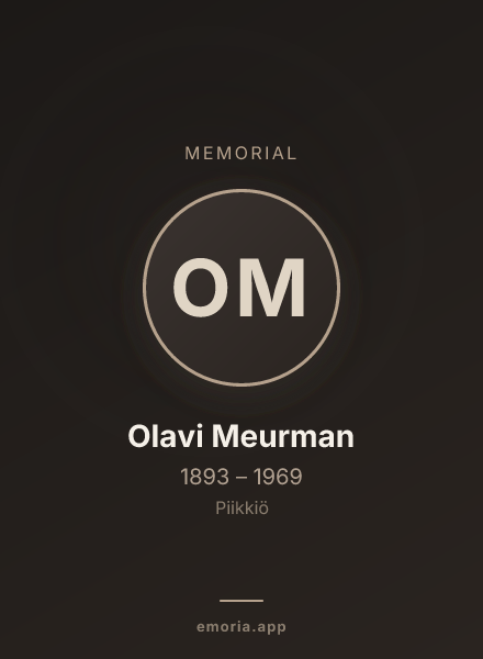 Memorial portrait of Olavi Meurman