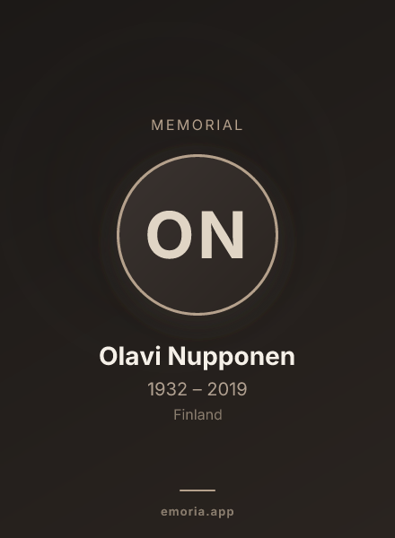 Memorial portrait of Olavi Nupponen