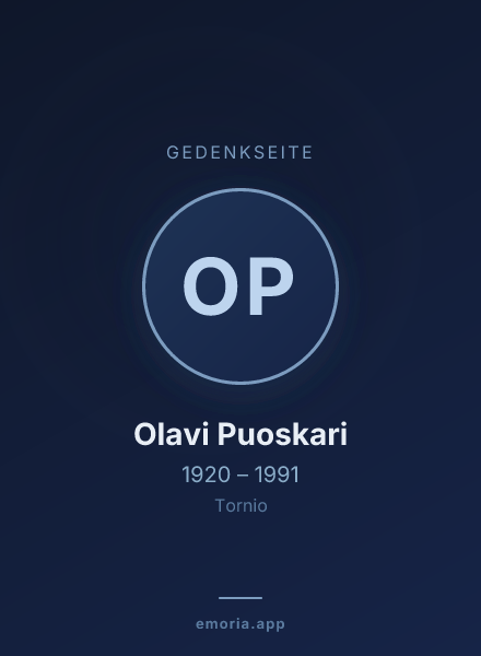 Gedenkportrait von Olavi Puoskari
