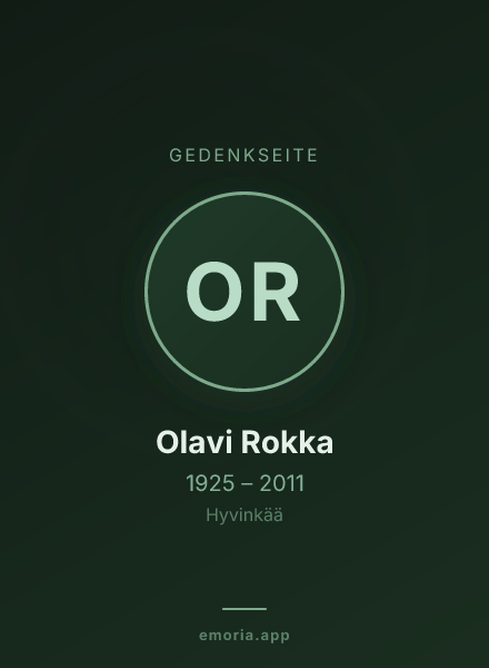 Gedenkportrait von Olavi Rokka