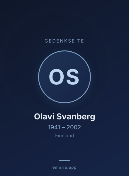 Gedenkportrait von Olavi Svanberg