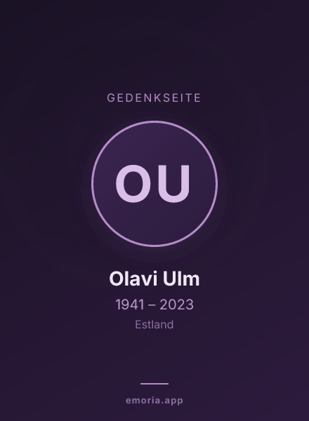 Gedenkportrait von Olavi Ulm