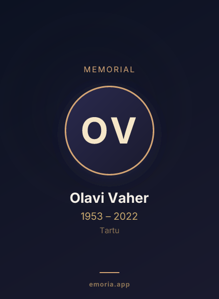 Memorial portrait of Olavi Vaher