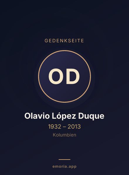 Gedenkportrait von Olavio López Duque