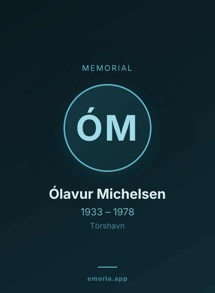 Memorial portrait of Ólavur Michelsen