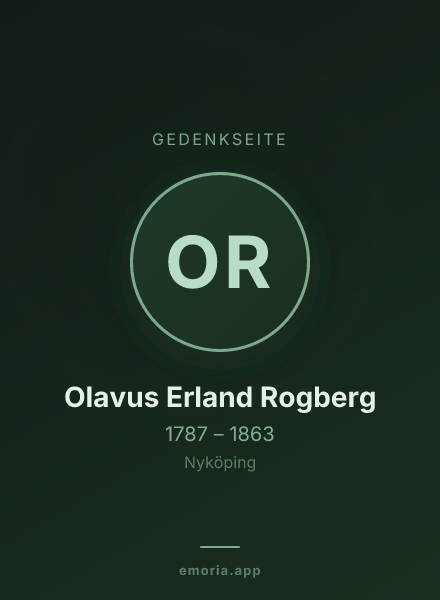 Gedenkportrait von Olavus Erland Rogberg