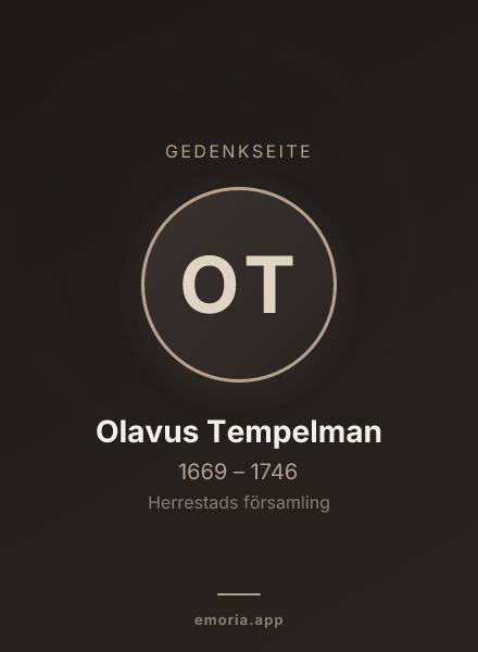 Gedenkportrait von Olavus Tempelman