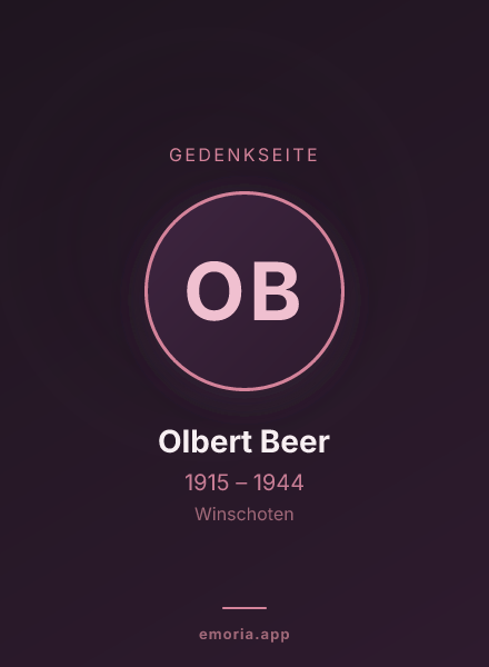 Gedenkportrait von Olbert Beer
