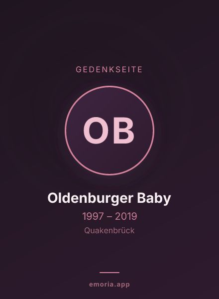 Gedenkportrait von Oldenburger Baby