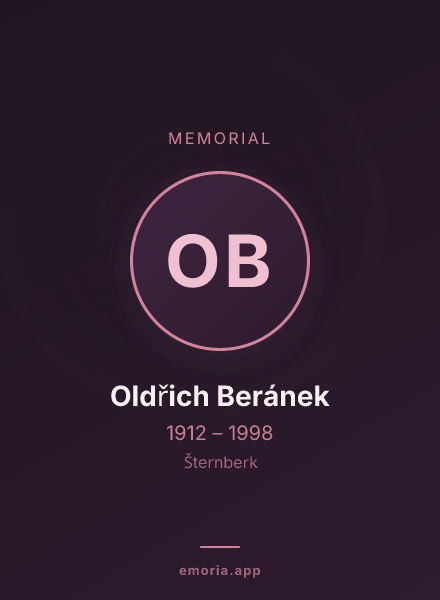 Memorial portrait of Oldřich Beránek