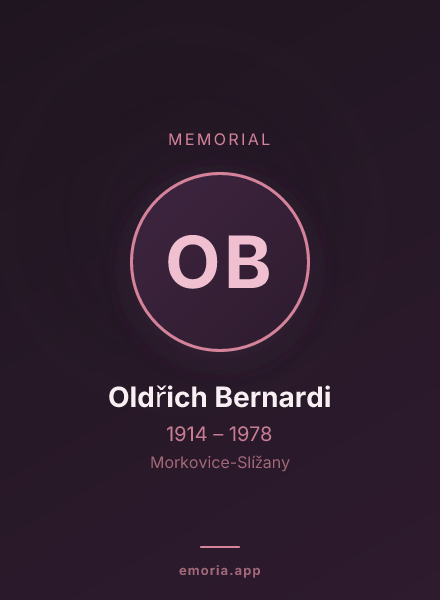Memorial portrait of Oldřich Bernardi