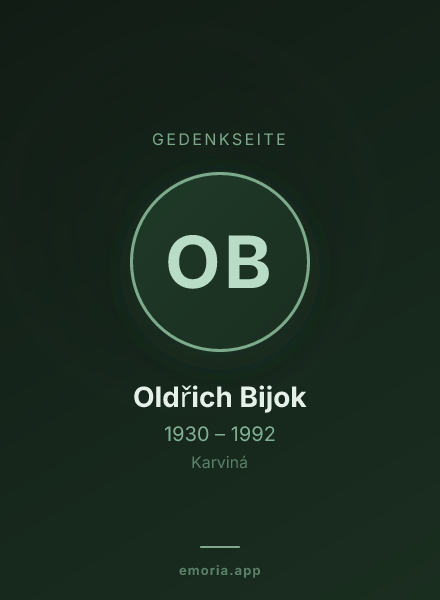 Gedenkportrait von Oldřich Bijok