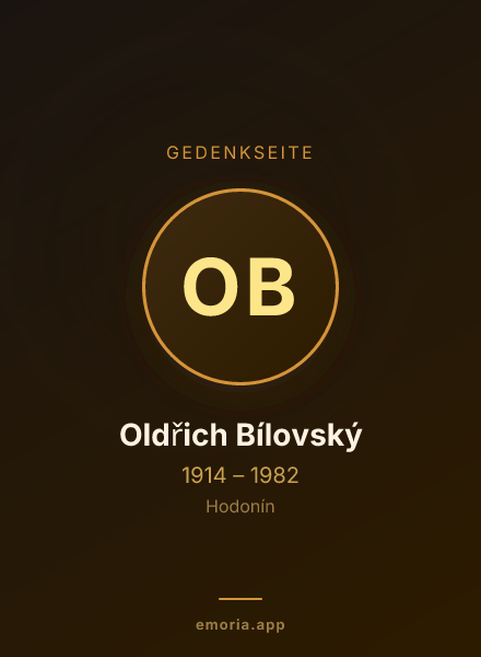 Gedenkportrait von Oldřich Bílovský