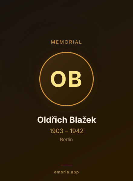 Memorial portrait of Oldřich Blažek