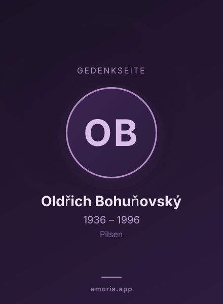 Gedenkportrait von Oldřich Bohuňovský
