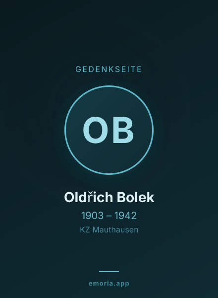 Gedenkportrait von Oldřich Bolek