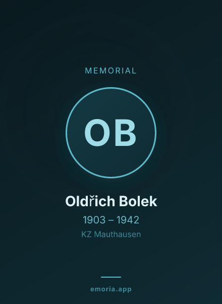 Memorial portrait of Oldřich Bolek