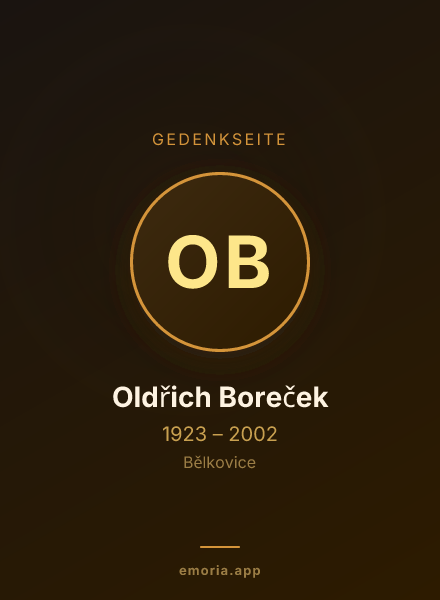 Gedenkportrait von Oldřich Boreček