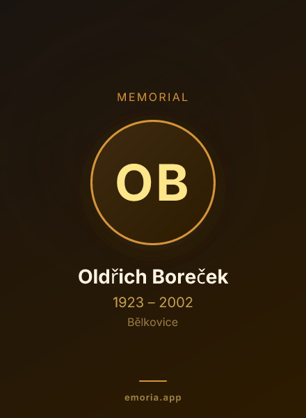 Memorial portrait of Oldřich Boreček