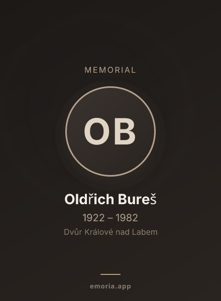 Memorial portrait of Oldřich Bureš