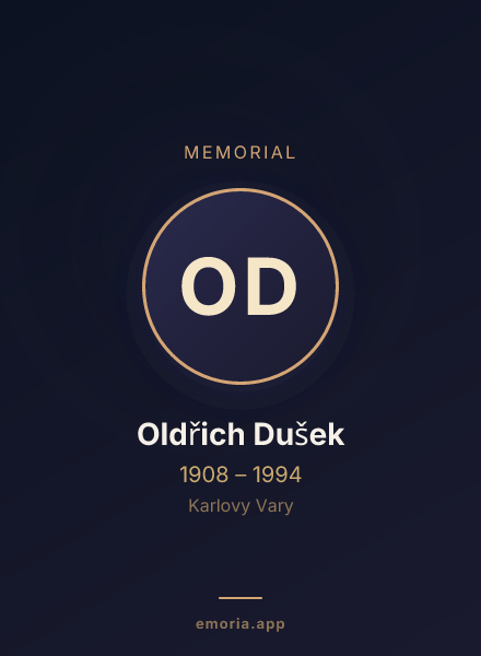 Memorial portrait of Oldřich Dušek