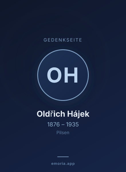 Gedenkportrait von Oldřich Hájek