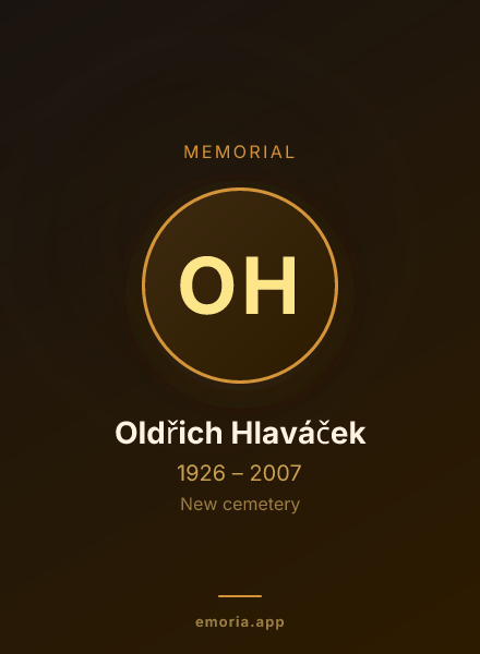 Memorial portrait of Oldřich Hlaváček