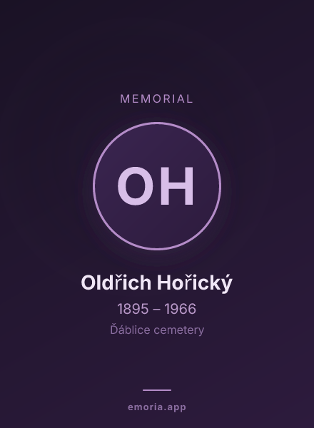 Memorial portrait of Oldřich Hořický